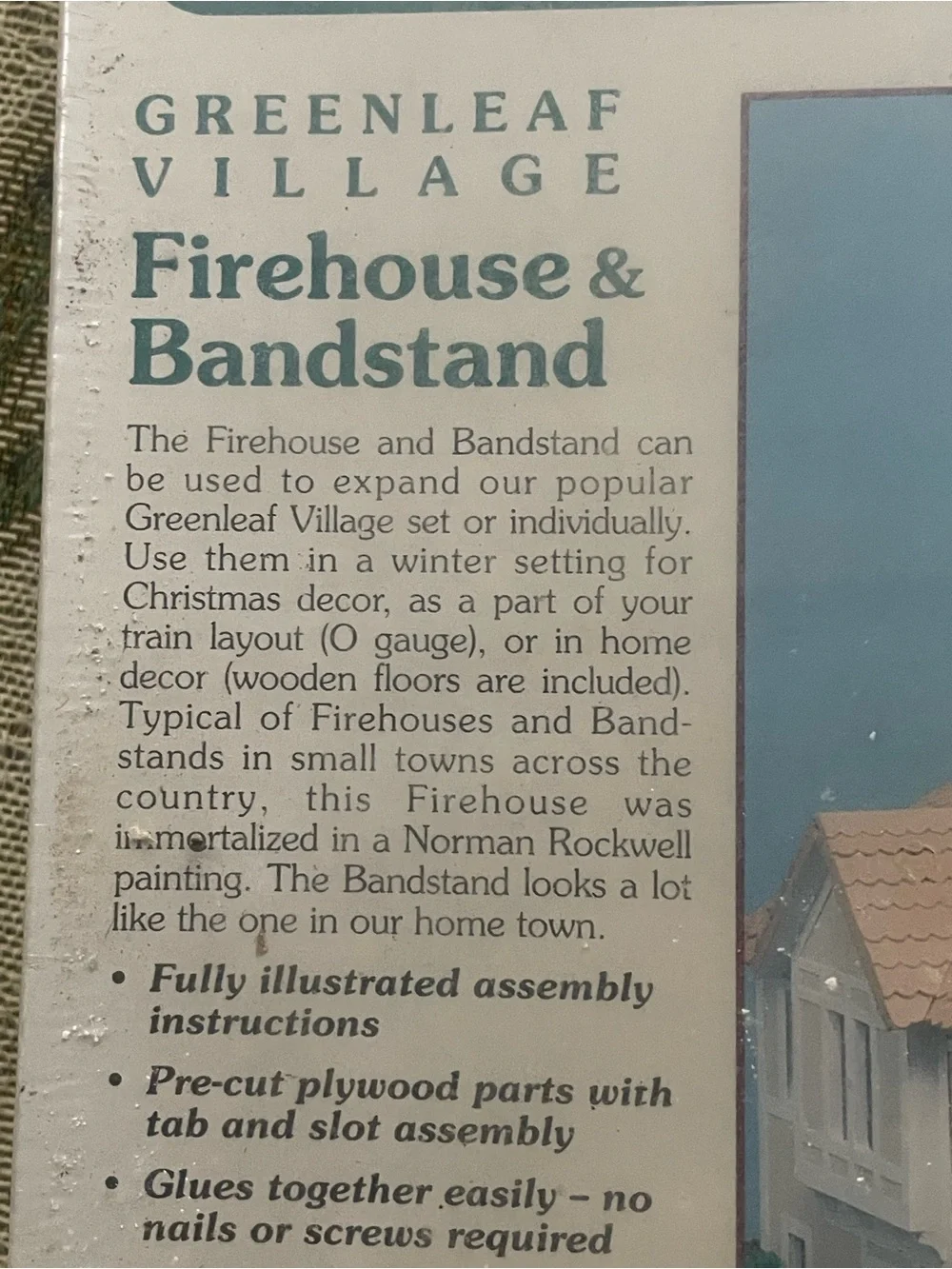 Vintage Greenleaf Village 8026 Firehouse & Bandstand Building Kit NOS NEW
